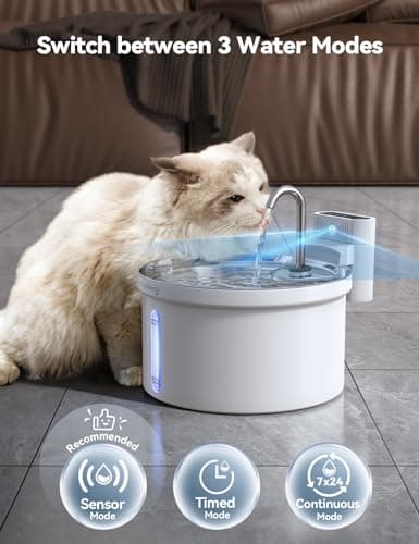 FEELNEEDY Fontaine à Eau Robinet Fontaine a Eau Chat 3,5L Acrylonitrile butadiène styrénèe Silencieuse Batterie 4000mAh