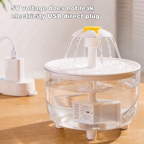 Fontaine à eau automatique pour chat - Distributeur de fleurons sans fil 958,2 g, fonctionne à piles | Ultra silencieuse