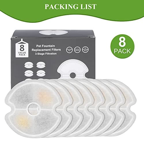 Filtres OrdasPet pour fontaine charbon actif et résine échangeuse d'ions, remplacement 2 L/2,5 L pour fontaines d'animau