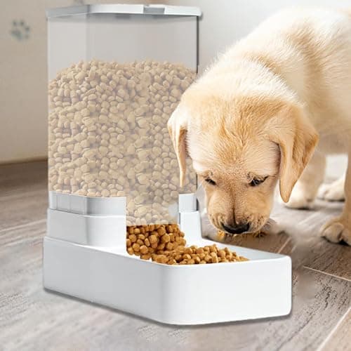 Distributeur Croquettes Chat Automatique, Mangeoire Automatique par Gravité pour Chien et Chat, 3,8 L