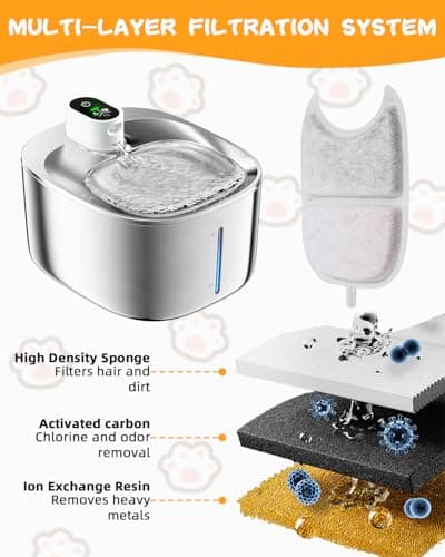 Filtre Fontaine Eau Chat 12 Pièces Charbon Actif Résine, pour Chats 4L Sans Filémoniteur