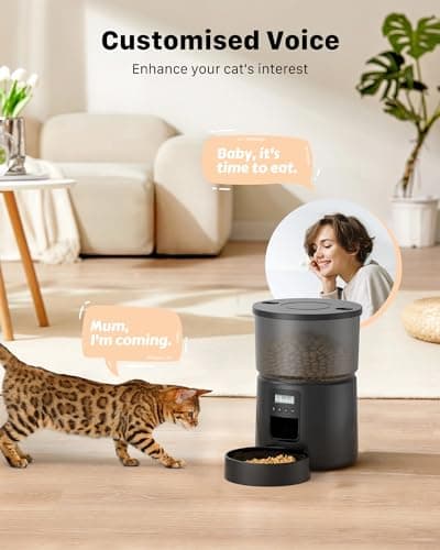 Distributeur de croquettes de chat automatique avec minuterie programmable - 1-6 repas par jour - avec fonction d'enregi
