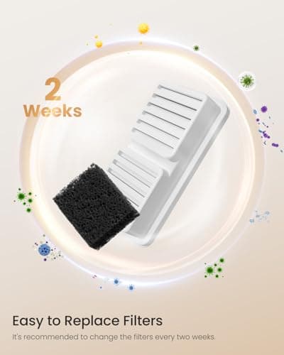 Pièces pour Fontaine à Eau pour Chat : 6 Filtres à Charbon Actif + 6 Filtres en Mousse - Pour Fontaine de 2,2L - Assure