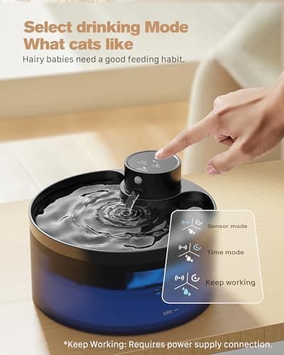 Fontaine à Eau Automatique sans Fil pour Chat - Rechargeable 4200 mAh - Noir