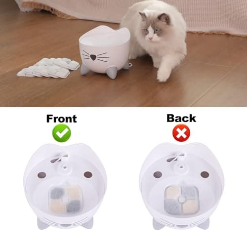 Filtre Fontaine Eau Chat 8 Pièces, Système de Triple Filtration Résine et Charbon Actif, 2,5L-3L, Modèle 43717/473722