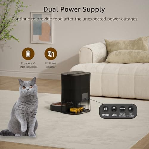 Balimo Distributeur Croquettes Chat Automatique |4G WiFi 3L, Convient Aux Chats, Utilisé À Domicile, Rempli Manuellement