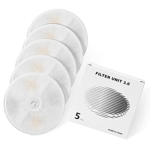VinDox Filtre d’eau pour Fontaine à Eau Chat – Lot de 5 pcs – Filtre à Charbon Activé à 3 Couches avec Résine