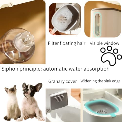 Distributeur 2 en 1 nourriture et eau chat 2,2 L + 1 L acier inoxydable
