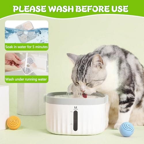 Filtre à Eau pour Chat - Triple Filtration, RéSine et Carbone Activé, |5 L – 12 Pièces
