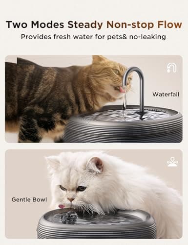 Fontaine à eau pour chats FEELNEEDY 3,2L silencieuse avec LED | Distributeur d'eau rond avec robinet | 2 modèles de débi
