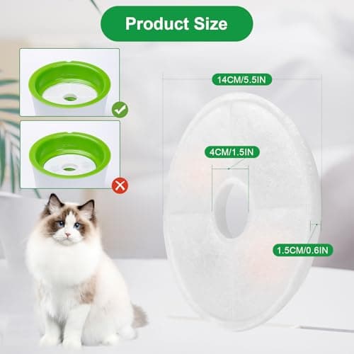 Filtre Fontaine Eau Chat 3L Triple Action Charbon Actif pour Chats et Chiens
