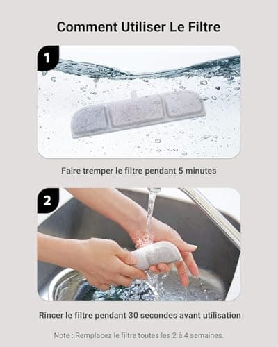 Filtres DownyPaws DPWFP6 Fontaine Eau Chat 6 Pièces Charbon Actif Convient pour DPWFP6 : Filtration Avancée, Durabilité,
