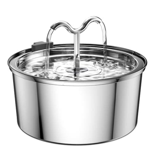 Fontaine à Eau Chat INOX Ultra-Silencieuse pour Chien, Filtre & Éponge Inclus, Grande Capacité |2L, Haute Qualité Récycl