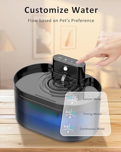 Fontaine à Eau sans Fil pour Chats - Distributeur Automatique Rechargeable d'Eau avec Détecteur de Mouvement - Fontaine