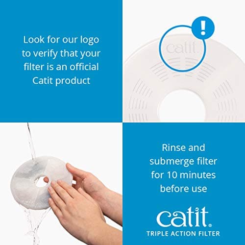 Filtres Catit à triple action pour abreuvoir chat | Filtration efficace | Pour chats | Idéal pour l'été | Haute sécurité