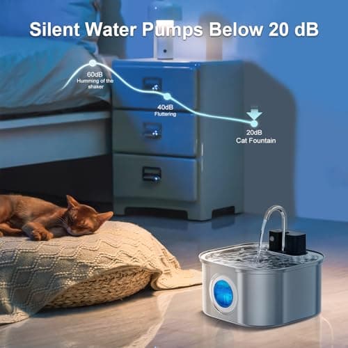 Fontaine à Eau sans Fil pour Chat: |2L avec Détecteur de Mouvement et Filtre à Charbon Actif