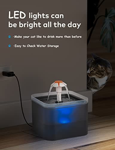 Fontaine à Eau pour Chat Ultra Silencieux - Filtration Multiple - 3 Modes d'Ecoulement de l'Eau