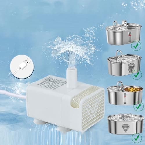 Fayarrd Pompe Pour Fontaine À Eau Pour Animaux | Pompe Remplacement Chats - Moteur Submersible Ultra-Silencieux Énergie