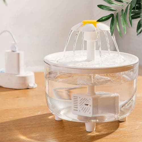 Fontaine à eau automatique pour chat - Distributeur de fleurons sans fil 958,2 g, fonctionne à piles | Ultra silencieuse