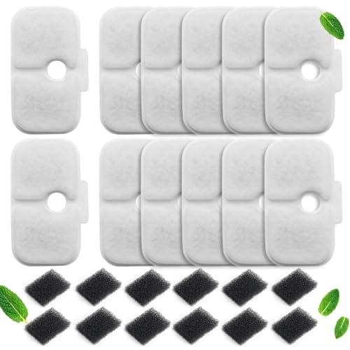 UBASTER Filtre de fontaine à eau pour chat avec 12 éponges, compatible avec PETLIBRO Dockstream PLWF005 / PLWF105 / PLWF