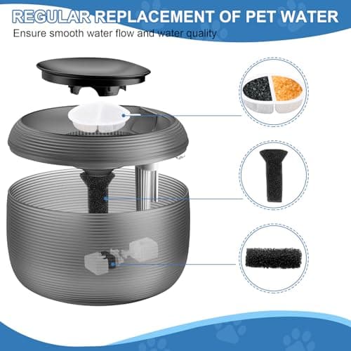 Filter Fontaine Eau Chat, 2 Lot Filtre Fontaine Chat, Centrales Éponge Insonorisantes Feelneedy F-016, Pompe Fontaine Ea