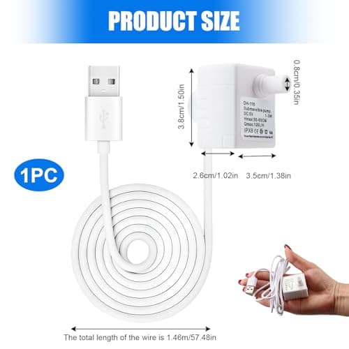 Pompe de fontaine à chat chien ultra-silencieuse 120L/H amovible pour aquarium 3W