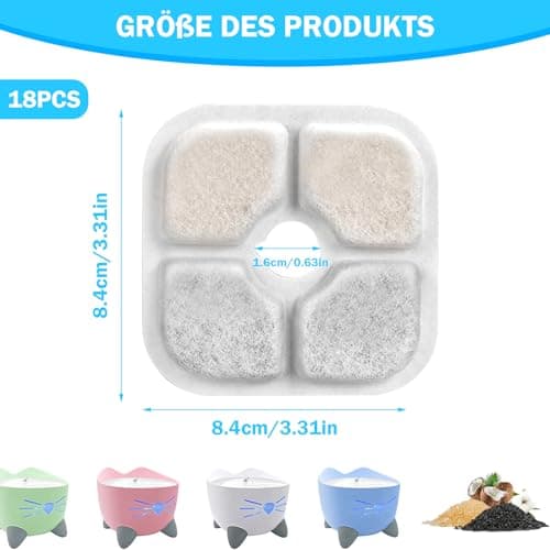 Filtres ATSGJLZN Fontaine Eau Chat Catit 3L Triple Filtration Résine Charbon Actif 2,5L-3L Fontaines Eau Chats