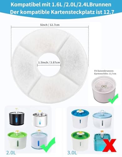 BONBELONG Filtration Pour Fontaine à Eau pour Chat - Filigrane et Actif Charbon Pour Animal de Compagnie - Lot de 8 Filt