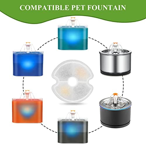 Filtres OrdasPet pour fontaine charbon actif et résine échangeuse d'ions, remplacement 2 L/2,5 L pour fontaines d'animau