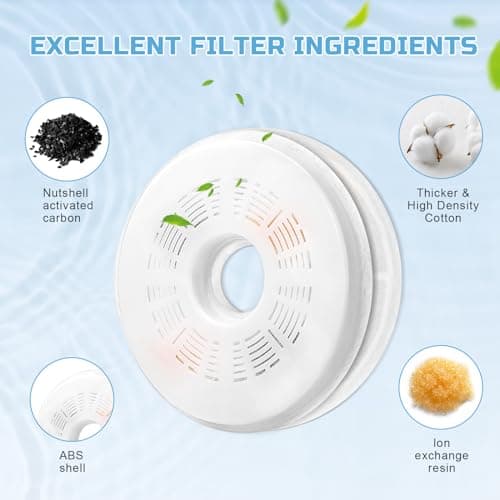 Filtre Fontaine Eau Chat 3L - Lot de 6 Filtres à Charbon Actif & Résine Échangeuse d'Ions pour Fontaine Flower Cat