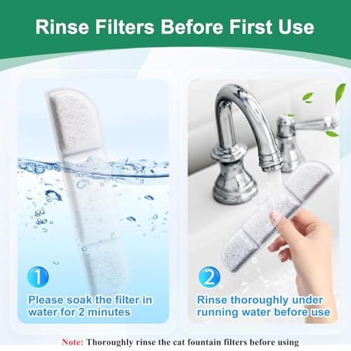 Hantoc DPWFP6 20 Packs Fontaine à Eau pour Chat avec Filtration à Charbon et Résine, Idéale pour Chatons et Adultes, Fon