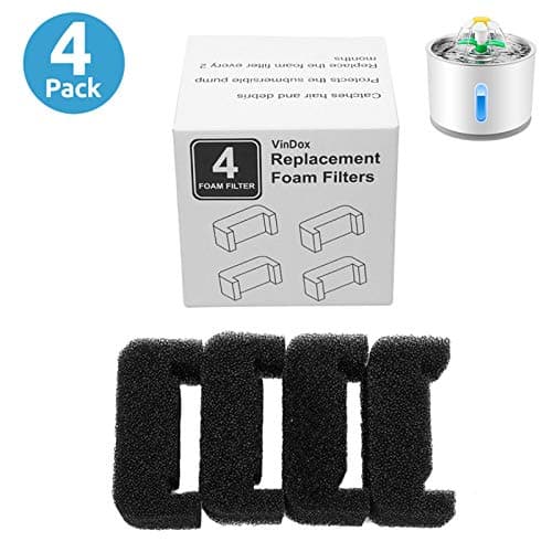 Filtre en Mousse De Remplacement Carbone pour Fontaine À Eau Chats et Chiens, 4 Pièces, Améliore la Qualité de l'Eau pou