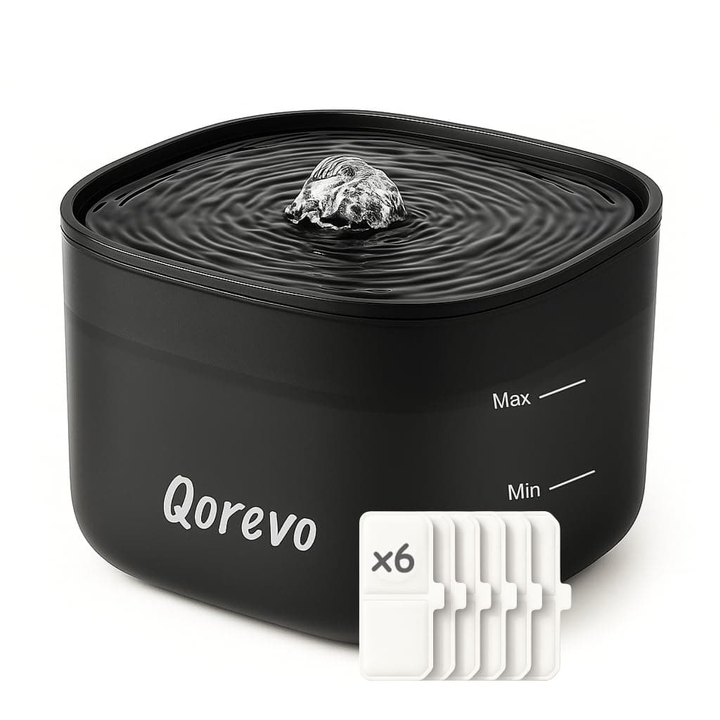 Fontaine à Eau pour Chat Super Silencieuse | Lot de 6 Filtres avec Filtration Avancée |5L | Eau Fraîche et Propre pour C