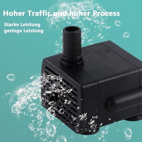 GERUI Pompe à Eau Submersible USB 180 L/H, Réglable et Ultra Silencieuse, Lot de 3 pour Réservoir Poissons Étang Fontain