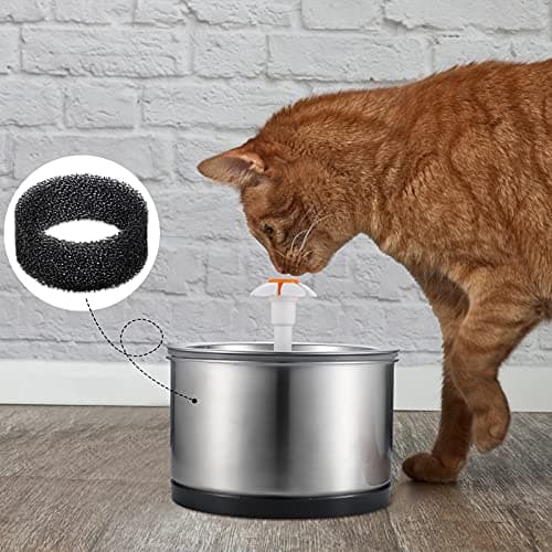 Enhon filtre en mouss pour animaux noir éponge ronde 2,5L remplacer fontaine eau chat