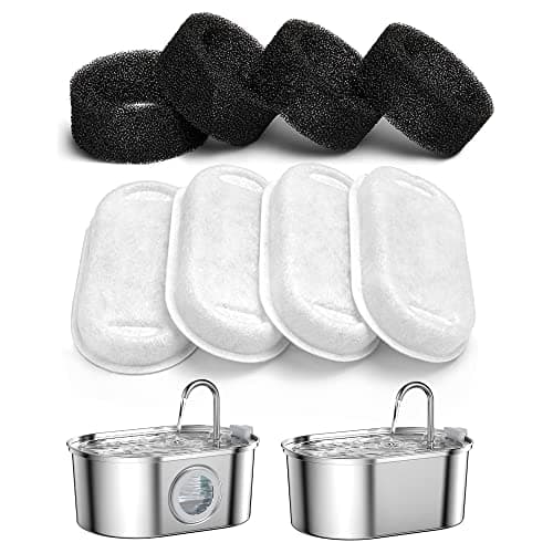 Filtres de Fontaine a Eau Chat SOOFPET 4PCS, Triple Filtration, Convient pour Chat, Remplacement tous les 2-4 Mois, S2