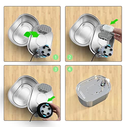 Filtres de Fontaine a Eau Chat SOOFPET 4PCS, Triple Filtration, Convient pour Chat, Remplacement tous les 2-4 Mois, S2