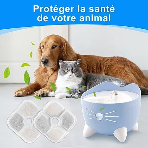 MyfatBoss 8 pièces 43721 Filtre Fontaine Eau Chat Triple Système, pour Chat, avec Résine Et Charbon Actif