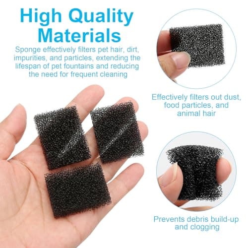 Filtres de rechange pour fontaine à eau chats chiens 30 pièces 35x25x9mm noir