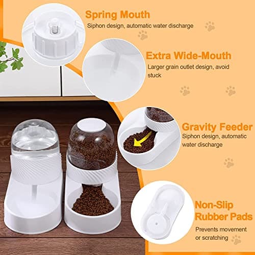 Qupzze Distributeur automatique de nourriture et d'eau pour chats - 2 L - Blanc