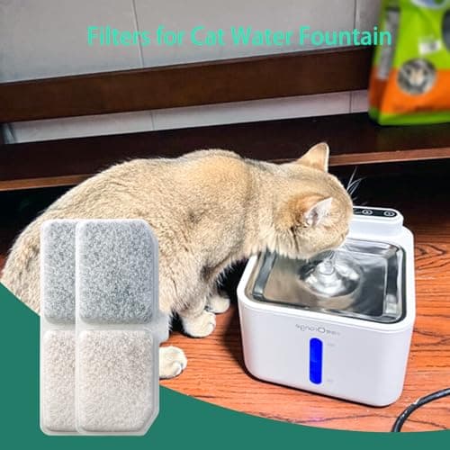 Hevysuo Filtration pour Chat, Filtre Remplacement, Blanc, 4 x 1,6 Pouces pour Fontaine d'Eau, 10 Pièces, Idéal pour Chie
