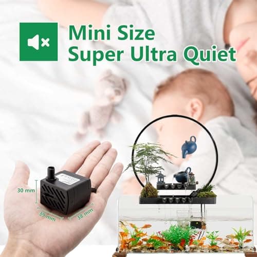 Mini pompe submersible silencieuse 180 L/H pour aquariums - pompe à eau 3W compacte - pompe de fontaine extrêmement disc