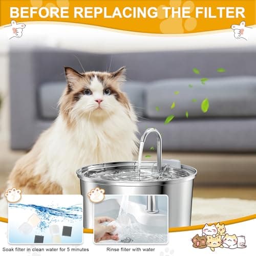 Teokantz Fontaine Filtrante pour Chat 12 Filtres + 12 Éponges Pompe, Modèle S11/S11-Pro/S11-Plus/S11-PlusPro (2,2L & 3,2