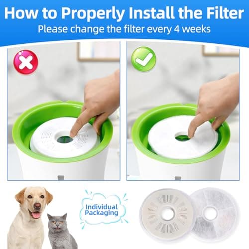 Filtres Fontaine à Eau pour Chat Charbon Actif 3L Fleur Compatible Résine Nettoyage Fourni