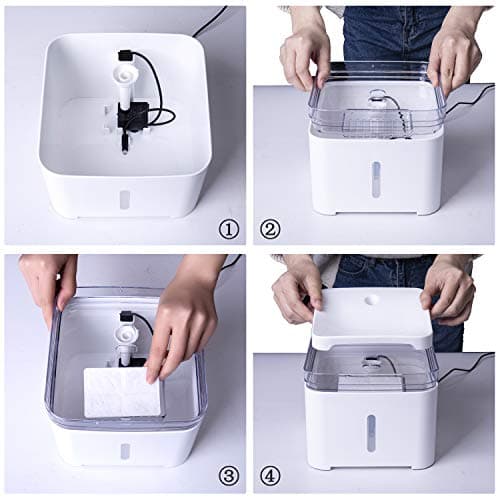 Filtre Fontaine eau Hengu 6 Pièces Carré Charbon, Représentant pour Chats Chiens