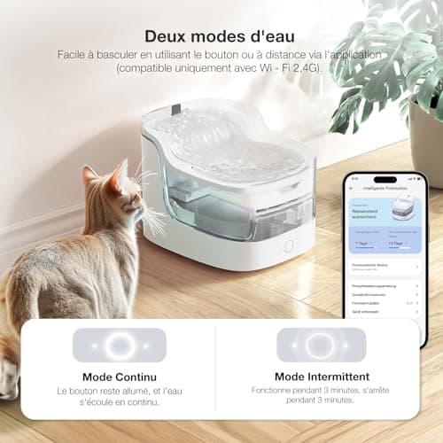 Fontaine a eau chat automatique ultra silencieuse 2L filtre 8 couches Pompe sans fil |4G