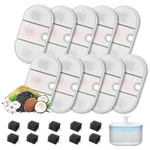 Filtre de Remplacement pour Fontaine à Chat 2,1 L PLWF002 avec Résine et Carbone Activé