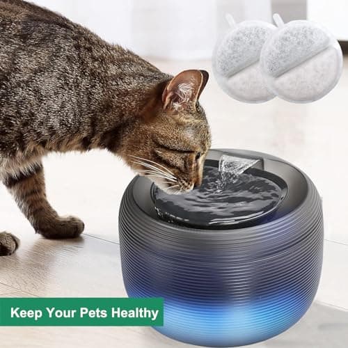Hantoc Filtres à Charbon 8 Pièces et Éponge en Mousse 8 Pièces pour Fontaines à Fleur Chat |5L Apetgo-3 F-016B|Résine et