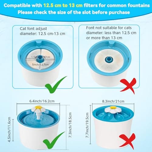 Filtre Fontaine Eau Chat 12 Pièces 2L & |5L, Triple Filtration Charbon Actif & Résine