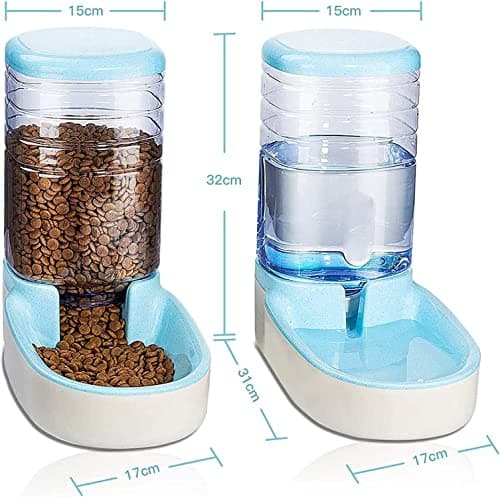 Edipets, Distributeur de Croquettes pour Chats et Chiens Automatique 2 Unités |8 L Gamelle à Alimentation et à Eau Bleu